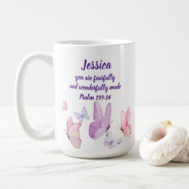 Taza De Café Blissful Butterfly Psalm 139:14 Coffee Mug