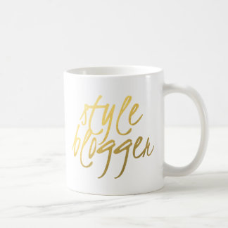 Taza De Café Blogger del estilo - escritura del oro