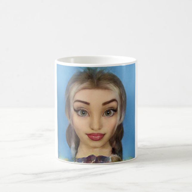 Taza De Café Blond doll cartoon  (Centro)