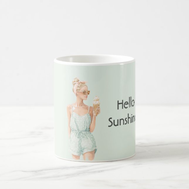Taza De Café Blond Mint Top Hola Helado De Playa Sunshine (Centro)