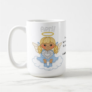 Taza De Café Blonde del ángel de abril Birthstone
