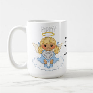 Taza De Café Blonde del ángel de abril Birthstone