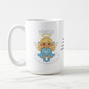 Taza De Café Blonde del ángel de marzo Birthstone
