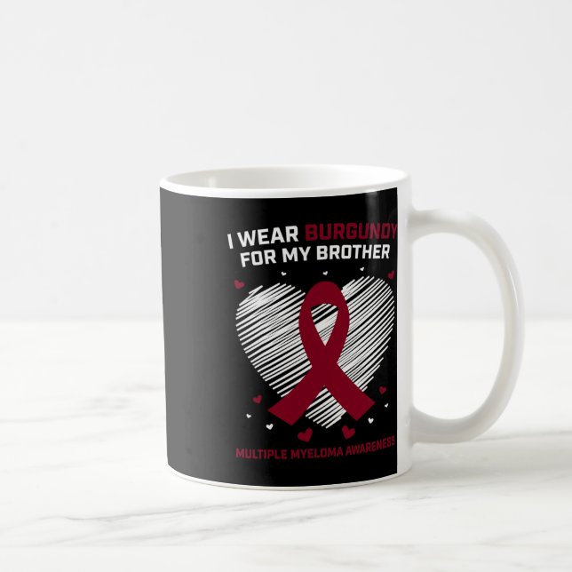 Taza De Café Blood Cancer Burgundy Brother Multiple Myeloma Awa (Derecha)
