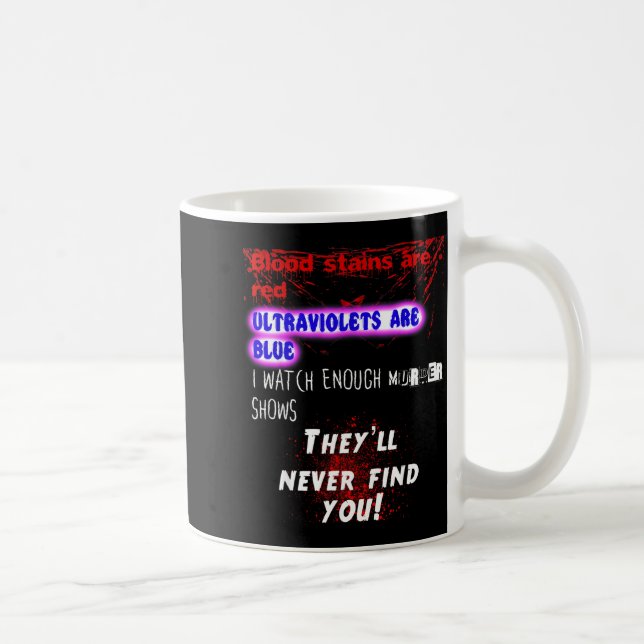 Taza De Café Blood Stains Are Red Ultraviolets Blue Theyll Neve (Derecha)