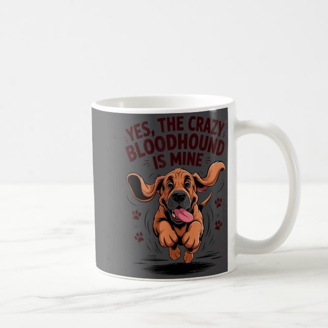 Taza De Café Bloodhound Breed Cute Pet Dog Lover Cartoon Funny  (Derecha)