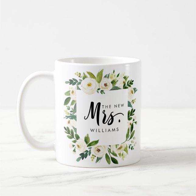 Taza De Café Bloom blanco | BODA LA NUEVA TIPOgrafía MRS (Izquierda)