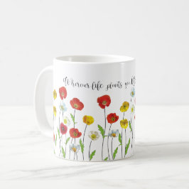 Taza De Café Bloom con flores de adormidera