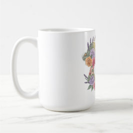 Taza De Café Bloom con Grace Elegent Floral Woman Silhouette
