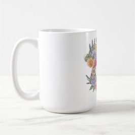 Taza De Café Bloom con Grace Elegent Floral Woman Silhouette