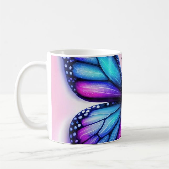 Taza De Café Bloom Encantado: Donde las mariposas bailan entre  (Izquierda)