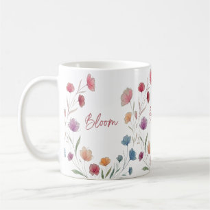 Taza De Café Bloom Floral Suave Pastel Botánico Inspirador