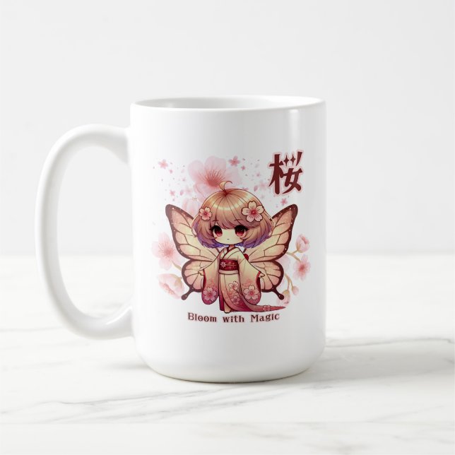Taza De Café Bloom with Magic - Kawaii Sakura Fairy (Izquierda)