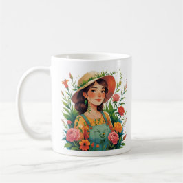 Taza De Café Blooming Gardener - Lady Gardener with Flowers