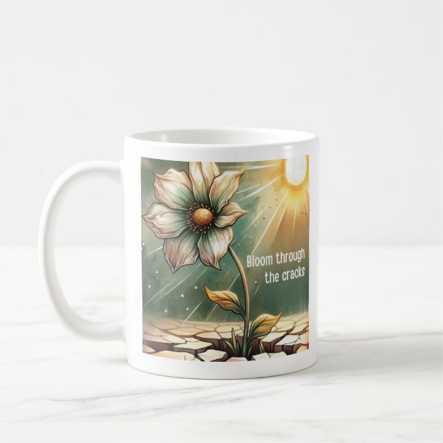 Taza De Café Blooming in Adversity – Floral Art (Izquierda)
