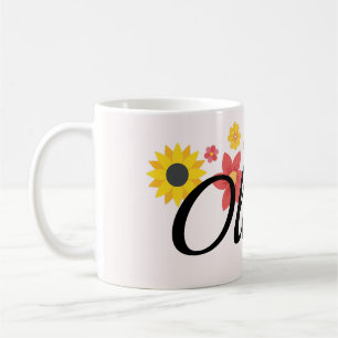 Taza De Café Blooms cromáticos - Añadir su nombre