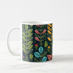 Taza De Café Blooms Eternos: Elegancia floral dibujada a mano