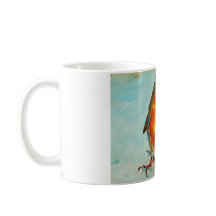 ¡BloOrp! El petirrojo rojo inglés en fondo azul