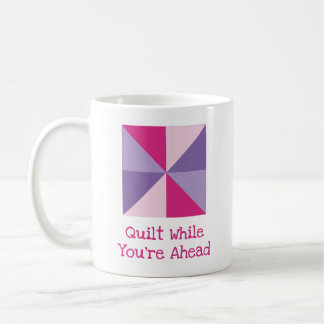 Taza De Café Bloque de colcha de rueda de pin pun de cuatro col