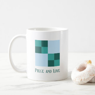 Taza De Café Bloque de colcha Double Four Patch de 3 colores Pu