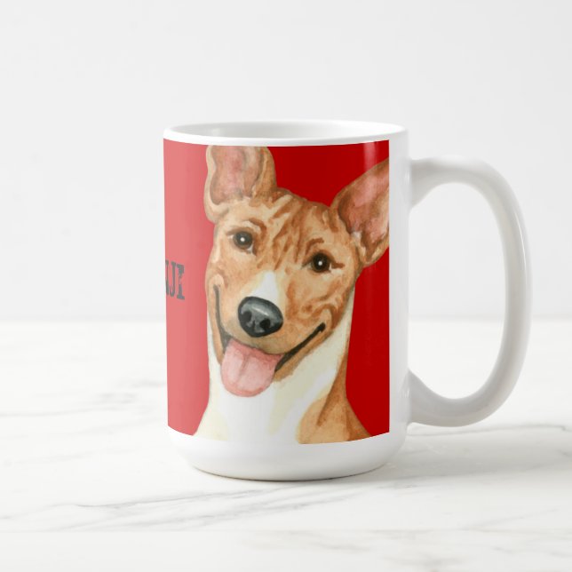 Taza De Café Bloque de color Basenji (Derecha)