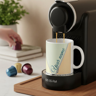 Taza De Café Bloque de color de los años 70 Nombre personalizad