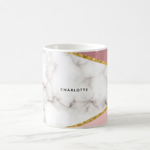 Taza De Café Bloque de color de mármol rosa