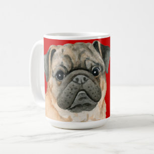 Taza De Café Bloque de color de pug