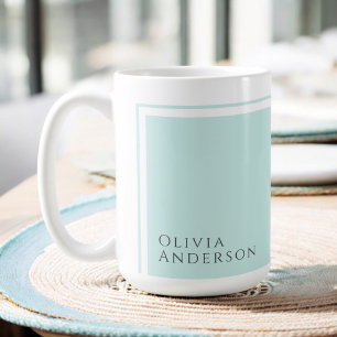 Taza De Café Bloque de color Minimalista simple con nombre