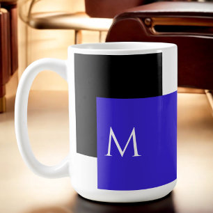 Taza De Café Bloque de color mínimo simple con monograma inicia