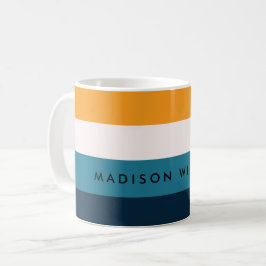 Taza De Café Bloque de color mínimo Stripe horizontal Café Mug