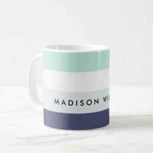Taza De Café Bloque de color mínimo Stripe horizontal Café Mug