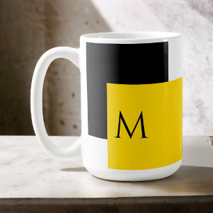 Taza De Café Bloque de color simple minimalista con inicial de
