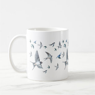 Taza De Café  Bloque de golondrinas voladoras  