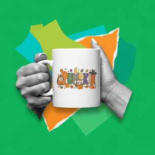 Taza De Café Bloque de letras de calabaza