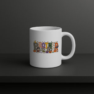 Taza De Café Bloque de letras de dúo de hermanos 