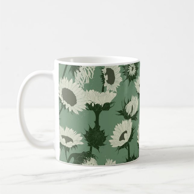 Taza De Café Bloque de madera Imprimir blanco giratorio (Izquierda)