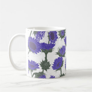 Taza De Café Bloque de madera Imprimir púrpura de girasol