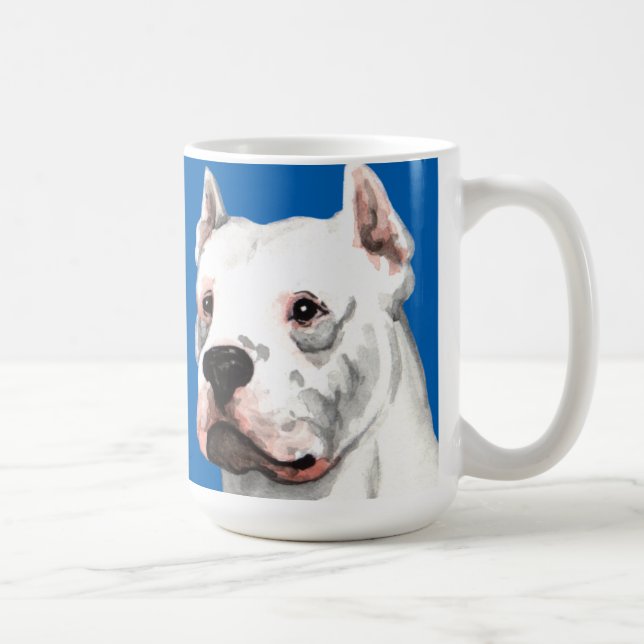 Taza De Café Bloque del color de Dogo Argentino (Derecha)