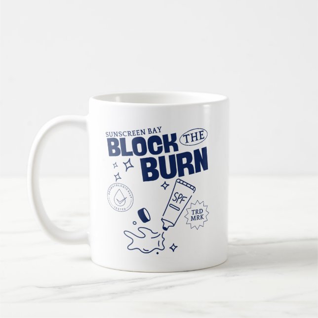 Taza De Café Bloquea la bahía de protector solar la quemadura (Izquierda)