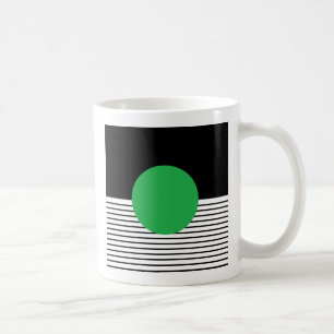 Taza De Café Bloqueo de color blanco negro y círculo verde