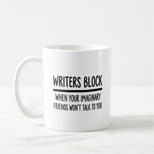 Taza De Café Bloqueo de Escritores Amigos Imaginarios Divertido