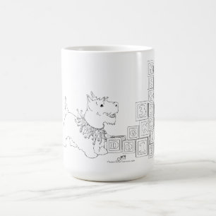 Taza De Café Bloques alfabéticos de Terrier Escocés