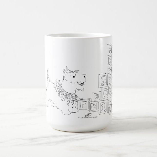 Taza De Café Bloques alfabéticos de Terrier Escocés (Centro)