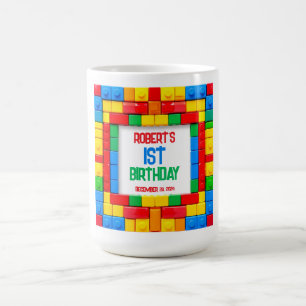 Taza De Café Bloques de Construcción CUMPLEAÑOS
