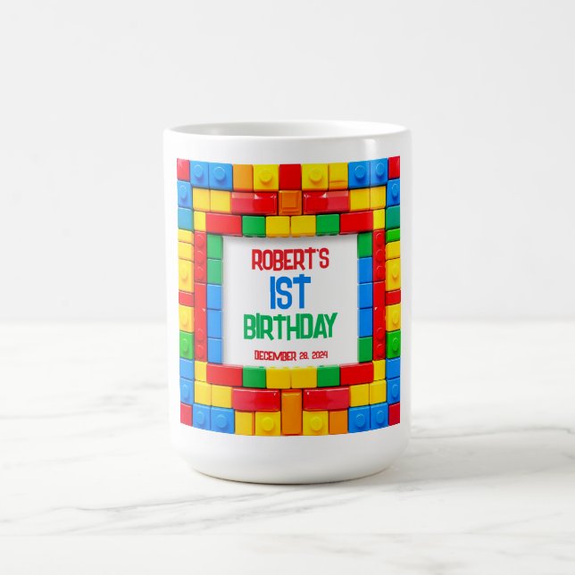 Taza De Café Bloques de Construcción CUMPLEAÑOS (Centro)