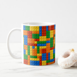 Taza De Café Bloques de Construcción Patrón de Piel Juguete Lad