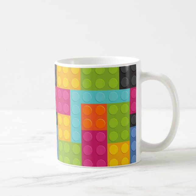 Taza De Café bloques de construcción rosa (Derecha)