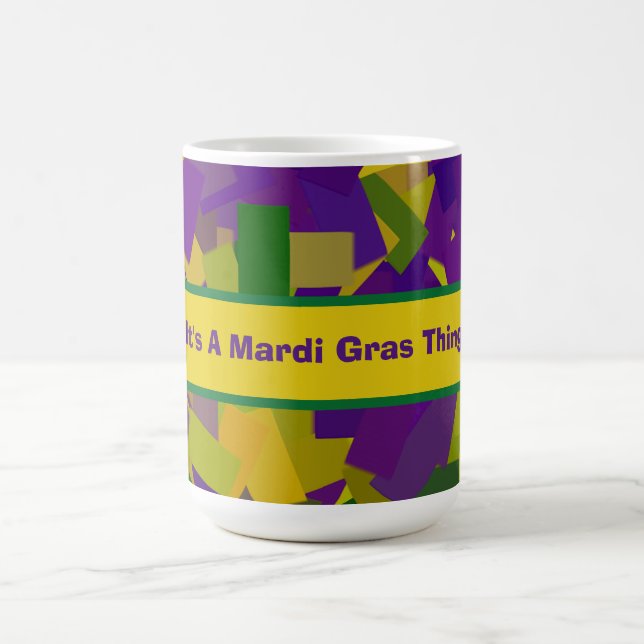 Taza De Café Bloques de Mardi Gras (Centro)