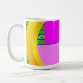 Taza De Café Bloques rosas modernos en verde dorado